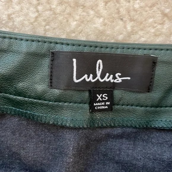 Lulus Daydream With Me Forest Green Vegan Leather Wrap Mini Skirt - Picture 4 of 7